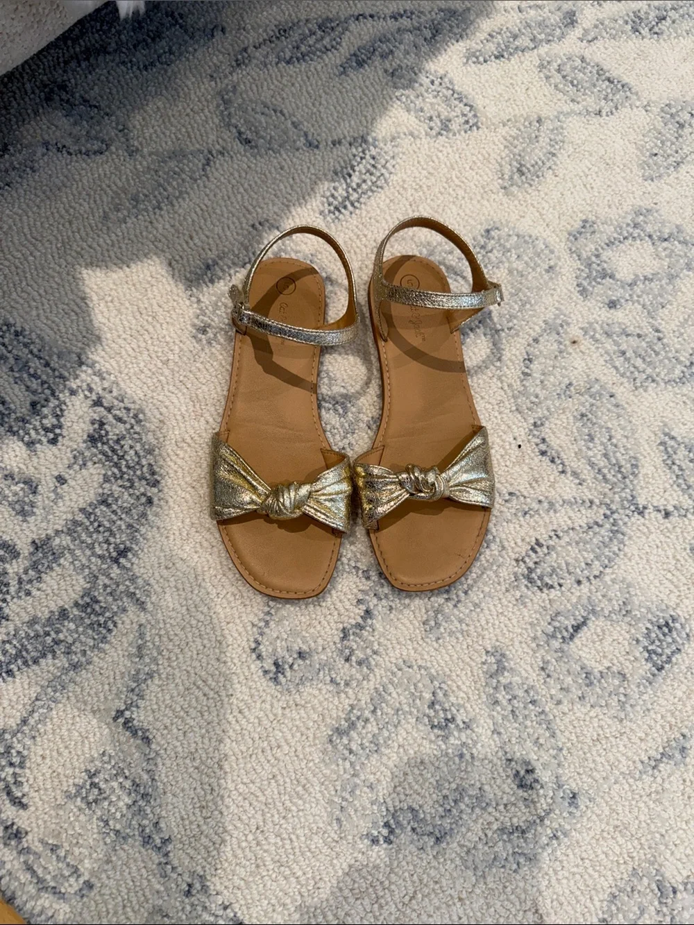 Cat & Jack Gold Knot Front Ankle Strap Girls' Sandals